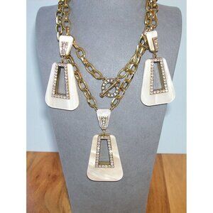 Heidi Daus Gold-Plated Chain Necklace & Earrings Set With Crystal Accents & Moth